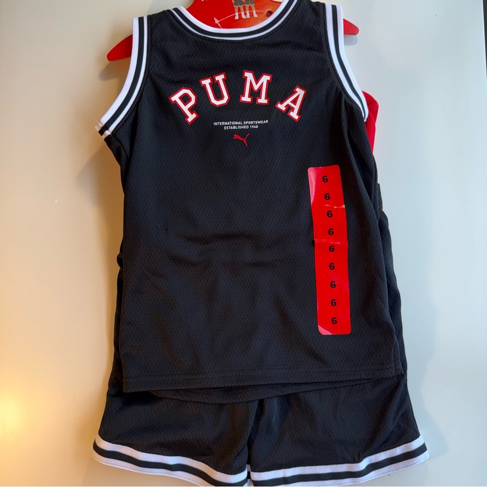 Puma Kids Matching Set - Black and Red